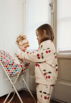 Konges Slojd bluza copii LOU SWEATSHIRT OCS culoarea bej, modelator, KS101568 imagine