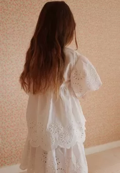Konges Slojd bluza de bumbac pentru copii culoarea alb, neted imagine