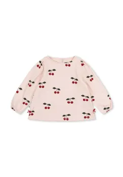 Konges Slojd bluza de bumbac pentru copii DREY SLIT TEE GOTS culoarea bej, modelator, KS101490 imagine