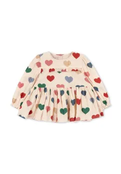 Konges Slojd bluza de bumbac pentru copii ELIN BLOUSE GOTS culoarea bej, modelator, KS101495 imagine