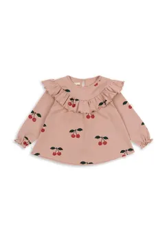 Konges Slojd bluza de bumbac pentru copii MALLI GLITTER BLOUSE GOTS culoarea roz, modelator, KS101791 imagine