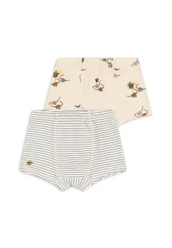 Konges Slojd boxeri copii BASIC 2 PACK BOY BOXERS GOTS 2-pack culoarea bej, KS103693 imagine
