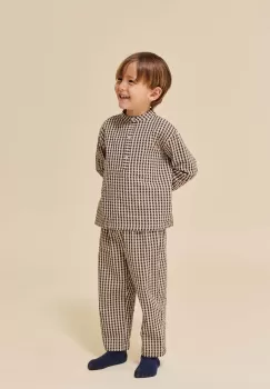 Konges Slojd camasa de bumbac pentru copii culoarea maro imagine