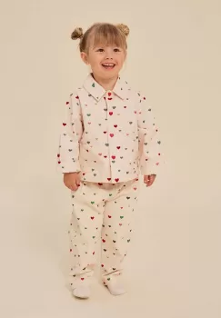 Konges Slojd camasa de pijama copii culoarea roz, modelator imagine