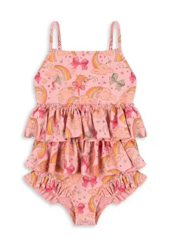 Konges Slojd costum de baie dintr-o bucata pentru copii MANUCA FRILL SWIMSUIT GRS culoarea roz, KS102513 imagine