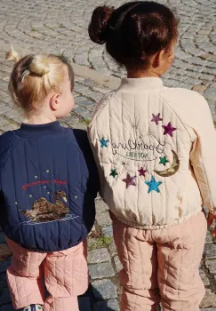 Konges Slojd geaca bomber pentru copii JUNO SEQUIN BOMBER JACKET culoarea bej, KS101250 imagine