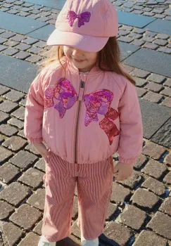 Konges Slojd geaca bomber pentru copii JUNO SEQUIN BOMBER JACKET culoarea roz, KS104321 imagine