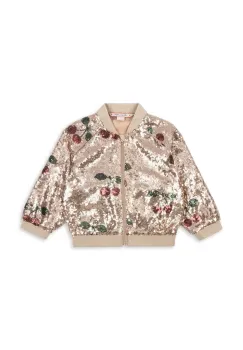 Konges Slojd geaca bomber pentru copii STARLA SEQUIN JACKET culoarea auriu, KS103991 imagine
