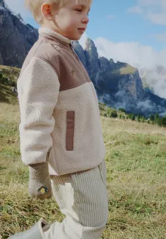 Konges Slojd geaca copii FLYNN FLEECE JACKET GRS culoarea bej, KS103464 imagine