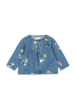 Konges Slojd geaca de blugi pentru copii din bumbac MAGOT SEQUIN DENIM JACKET GOTS imagine