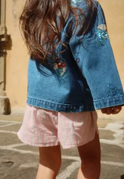 Konges Slojd geaca de blugi pentru copii MAGOT SEQUIN DENIM JACKET GOTS imagine