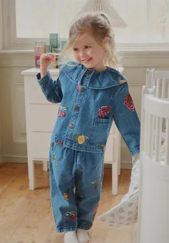 Konges Slojd geaca de blugi pentru copii MAGOT SEQUIN DENIM SHIRT GOTS culoarea bleumarin, KS104363 imagine