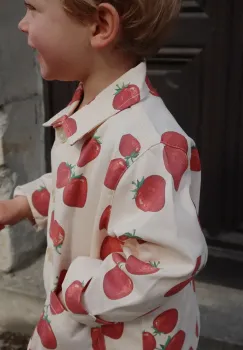 Konges Slojd geaca de bumbac pentru copii FEN SHIRT JACKET GOTS culoarea bej, KS102278 imagine