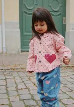 Konges Slojd geaca de bumbac pentru copii NOLA SEQUIN SHIRT JACKET GOTS culoarea roz, KS103948 imagine