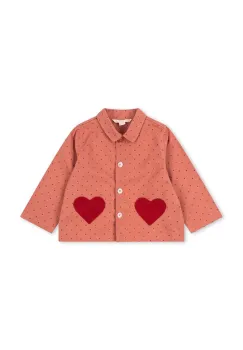 Konges Slojd geaca de bumbac pentru copii NOLA SHIRT JACKET GOTS culoarea roz, KS101637 imagine