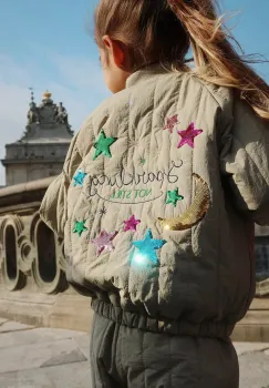 Konges Slojd geaca JUNO SEQUIN BOMBER JACKET culoarea verde, KS103490 imagine