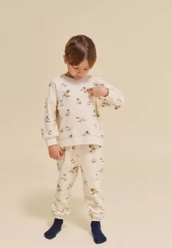 Konges Slojd hanorac de bumbac pentru copii culoarea bej, modelator imagine