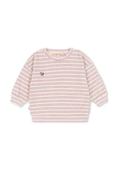 Konges Slojd hanorac de bumbac pentru copii ITTY SWEAT SHIRT GOTS roz cu model KS103831 imagine