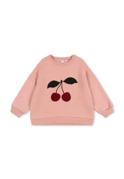 Konges Slojd hanorac de bumbac pentru copii LOU TERRY SWEAT SHIRT OCS culoarea roz, cu imprimeu, KS105642 imagine