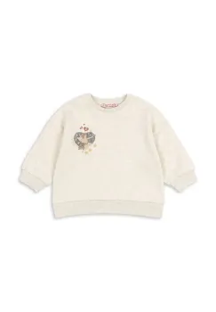 Konges Slojd hanorac de bumbac pentru copii LOUPY LOU SWEAT SHIRT OCS culoarea gri, cu imprimeu, KS104350 imagine