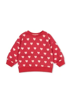 Konges Slojd hanorac de bumbac pentru copii LOUPY LOU SWEAT SHIRT OCS culoarea rosu, cu imprimeu, KS103874 imagine