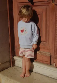 Konges Slojd hanorac de bumbac pentru copii RHW X KS JACK SWEAT OCS culoarea gri, cu imprimeu, Rosie Huntington Whiteley KS103603 imagine