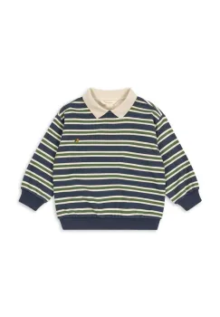 Konges Slojd hanorac de bumbac pentru copii SPOTTY LS POLO GOTS culoarea bleumarin, cu imprimeu, KS104433 imagine