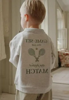 Konges Slojd hanorac de bumbac pentru copii SPOTTY LS POLO GOTS culoarea gri, KS103989 imagine
