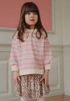 Konges Slojd hanorac de bumbac pentru copii SPOTTY LS POLO GOTS culoarea roz, cu imprimeu, KS104433 imagine