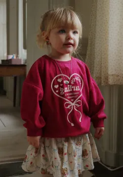 Konges Slojd hanorac de bumbac pentru copii VELOU BLOUSE GOTS culoare bordo cu aplicatie KS104028 imagine