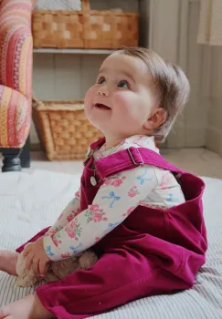 Konges Slojd pantaloni copii BARBARA OVERALL culoarea bordo, uni, KS103687 imagine