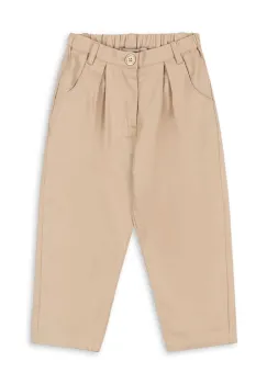 Konges Slojd pantaloni de bumbac pentru copii FRANKIE PANTS GOTS culoarea bej, uni, KS104301 imagine