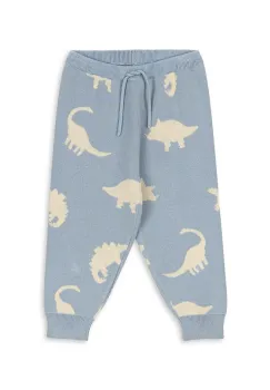Konges Slojd pantaloni de bumbac pentru copii LAPIS KNIT PANTS GOTS culoarea gri, cu imprimeu, KS103855 imagine