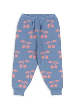 Konges Slojd pantaloni de bumbac pentru copii LAPIS KNIT PANTS GOTS culoarea violet, cu imprimeu, KS103855 imagine