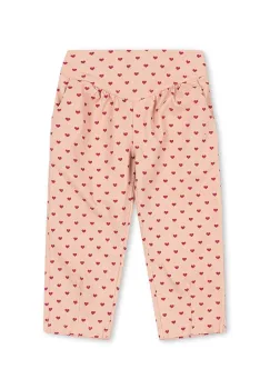 Konges Slojd pantaloni de bumbac pentru copii NOLA PANTS GOTS culoarea roz, cu imprimeu, KS103946 imagine