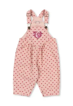 Konges Slojd pantaloni de bumbac pentru copii NOLA SEQUIN OVERALLS GOTS culoarea roz, KS103947 imagine
