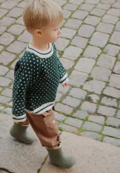 Konges Slojd pantaloni de bumbac pentru copii PEPPE PANTS GOTS culoarea maro, uni, KS103960 imagine