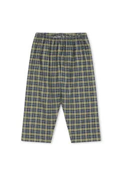 Konges Slojd pantaloni de bumbac pentru copii TERRE PANTS GOTS culoarea turcoaz, cu imprimeu, KS104013 imagine