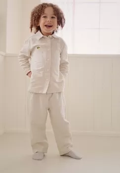 Konges Slojd pantaloni de in pentru copii culoarea gri, neted imagine