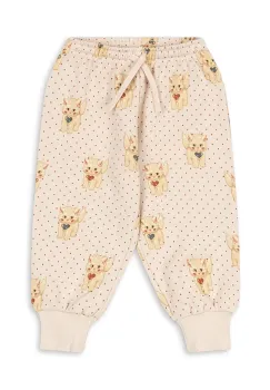 Konges Slojd pantaloni de trening din bumbac pentru copii BELLI SWEAT PANTS OCS culoarea bej, cu imprimeu, KS105195 imagine