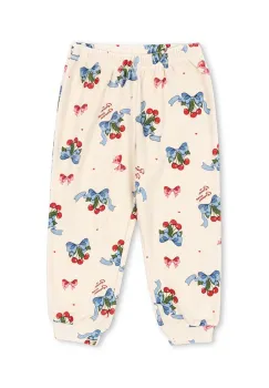 Konges Slojd pantaloni de trening din bumbac pentru copii ITTY SWEAT PANTS GOTS culoarea bej, cu model KS103830 imagine