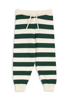 Konges Slojd pantaloni de trening din bumbac pentru copii MANIS KNIT PANTS culoarea verde, cu imprimeu, KS103897 imagine