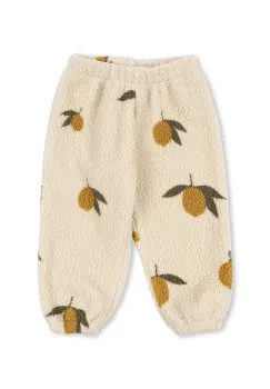 Konges Slojd pantaloni de trening pentru copii JODY PANTS GRS culoarea bej, cu imprimeu, KS104066 imagine