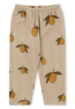 Konges Slojd pantaloni de trening pentru copii TAVI FLEECE PANTS GRS culoarea bej, cu imprimeu, KS101300 imagine