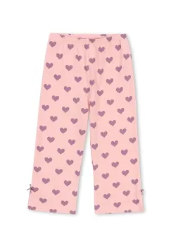 Konges Slojd pantaloni DREY SLIT PANTS GOTS culoarea roz, cu imprimeu, KS103787 imagine