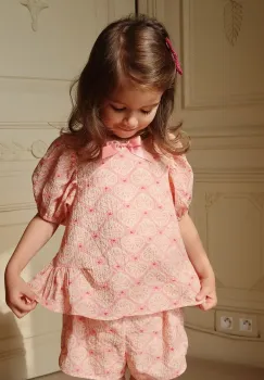Konges Slojd pantaloni scurti copii AVA SHORTS GOTS culoarea roz, modelator, KS102446 imagine