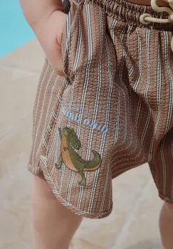 Konges Slojd pantaloni scurti de baie copii SEER ASNOU SWIMSHORT GRS culoarea maro, KS102498 imagine