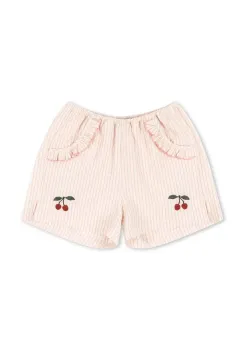 Konges Slojd pantaloni scurti ELLIE FRILL SHORTS GOTS culoarea bej, KS103163 imagine