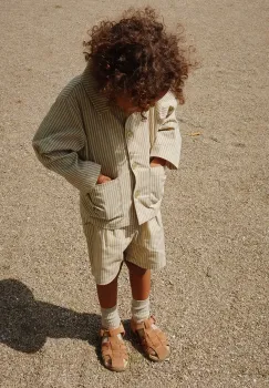 Konges Slojd pantaloni scurti FRANKIE SHORTS GOTS culoarea bej, KS103182 imagine