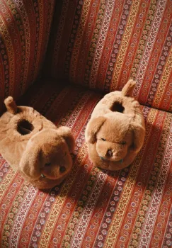Konges Slojd papuci copii SAUSAGE DOG FOOTIES culoarea maro, KS105189 imagine